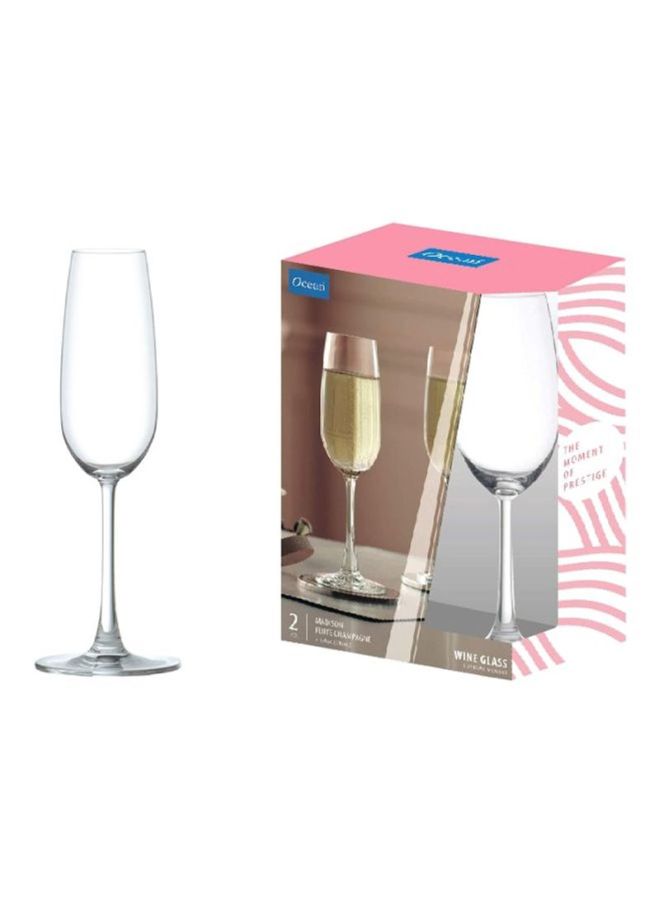 Ocean 2 Piece Madison Champagne Flute Set, 210ml Capacity - Clear - Image 3